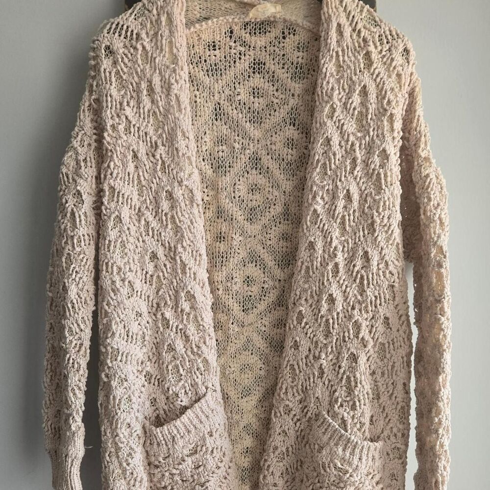 Unbranded Women's Pink and Cream Cardigan